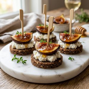 Pumpernickel mit Ziegenkäse und karamellisierten Feigen von ehab catering