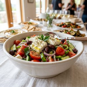 Griechischer-Hirtensalat-im-schussel. von ehab catering