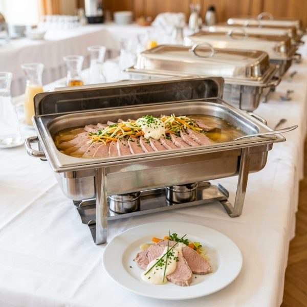 Tafelspitz mit Apfel-Meerrettichsauce, Schnittlauchsauce von ehab Catering