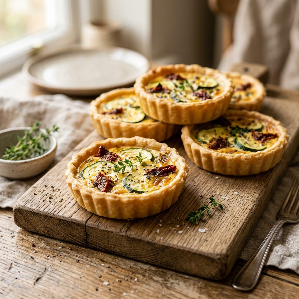 Mini Quiche mit Zucchini, getrockneten Tomaten von ehab catering
