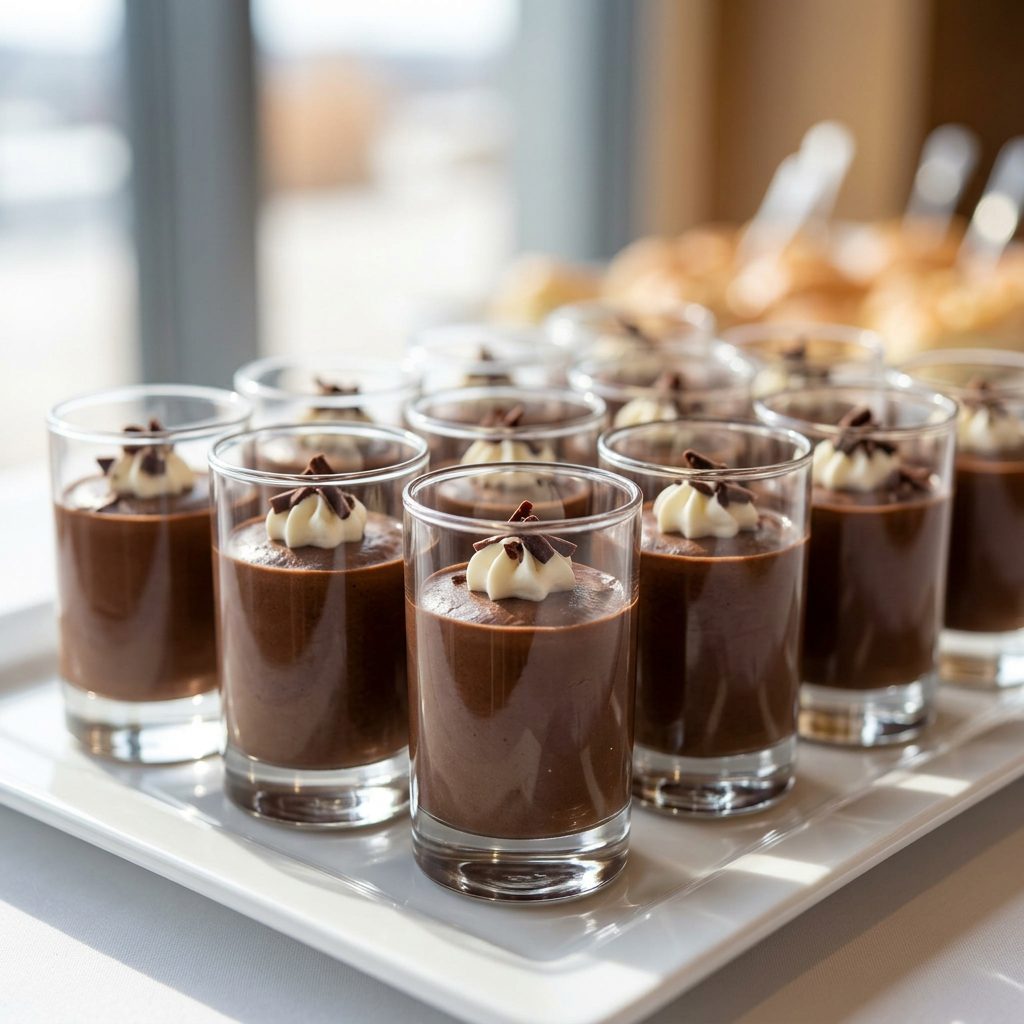 Mousse au Chocolat Dunkel im glas von ehab catering