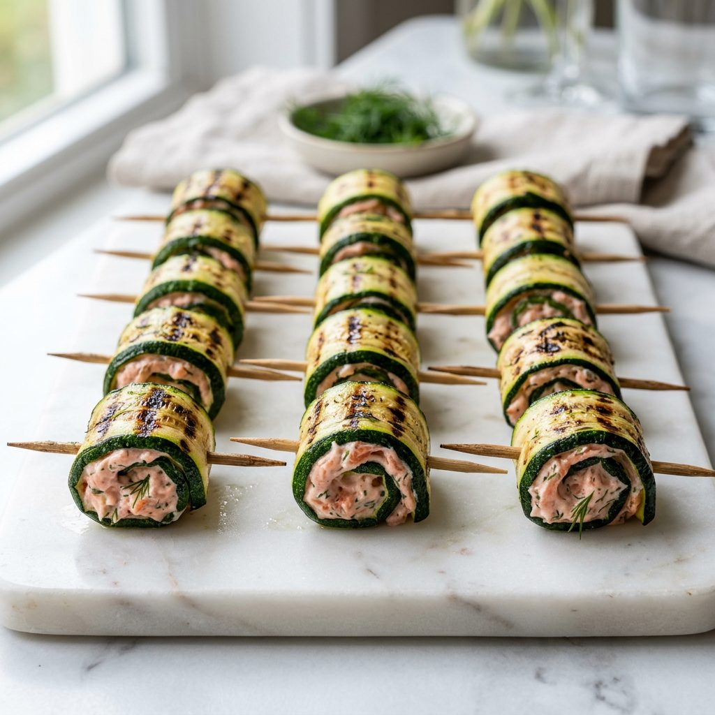 Zucchiniröllchen mit Räucherlachs von ehab catering