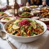 Orientalischer Couscous-Salat in der schüssel von ehab catering