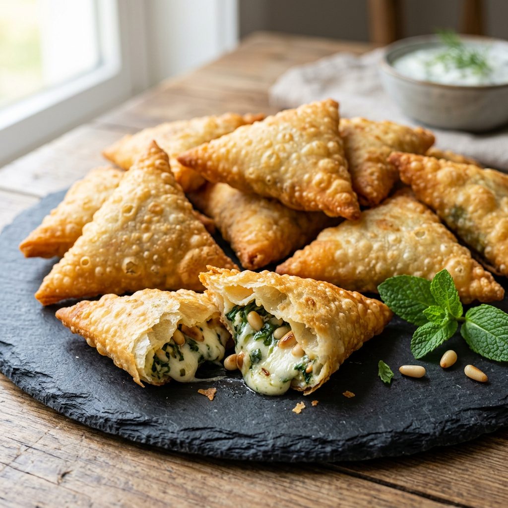 sambusa-mit-kaese-spinat von ehab catering