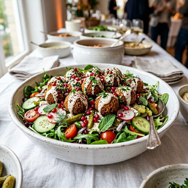 falafe-salat in der schüssel von ehab catering