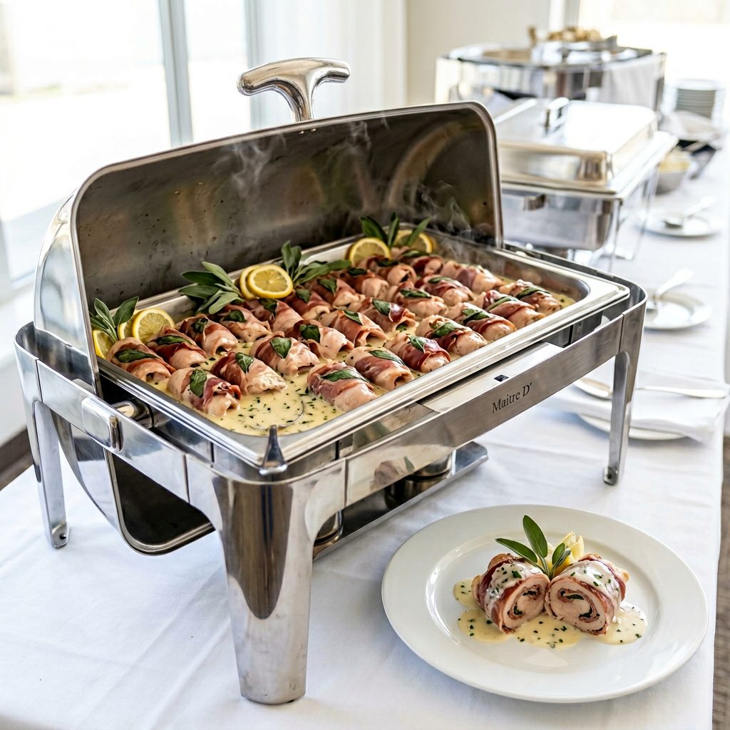 Kalbfleischröllchen gefüllt mit Schinken und Salbei von ehab catering