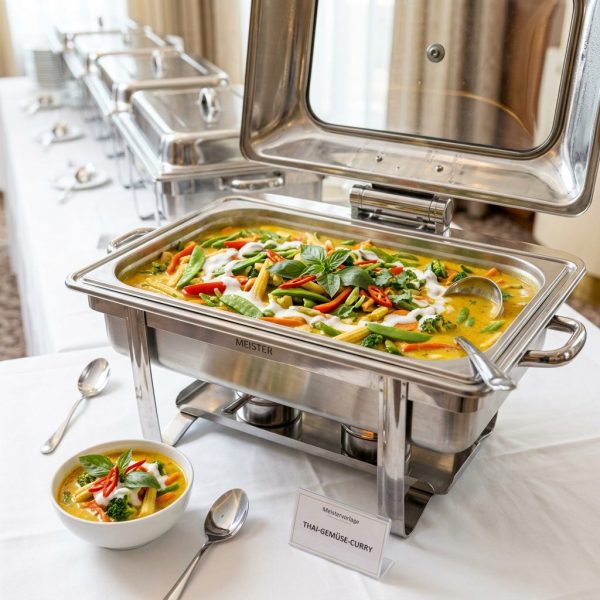 Thai-Hähnchen-Curry mit buntem Gemüse in Kokosmilch von ehab Catering