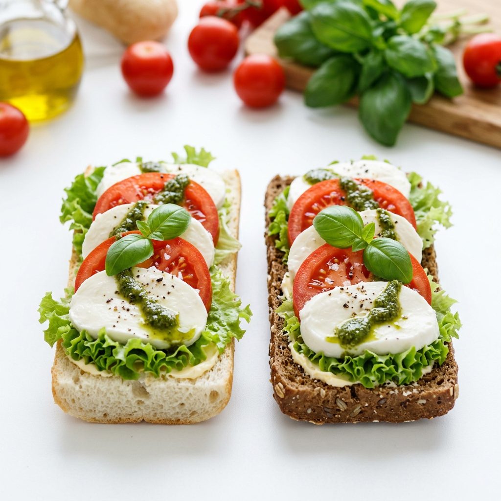 belegte-broetchen-Mozzarlla-Tomaten.