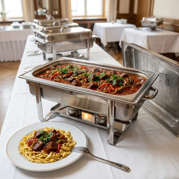 Rindergulasch mit dunkler Paprikasauce von ehab Catering