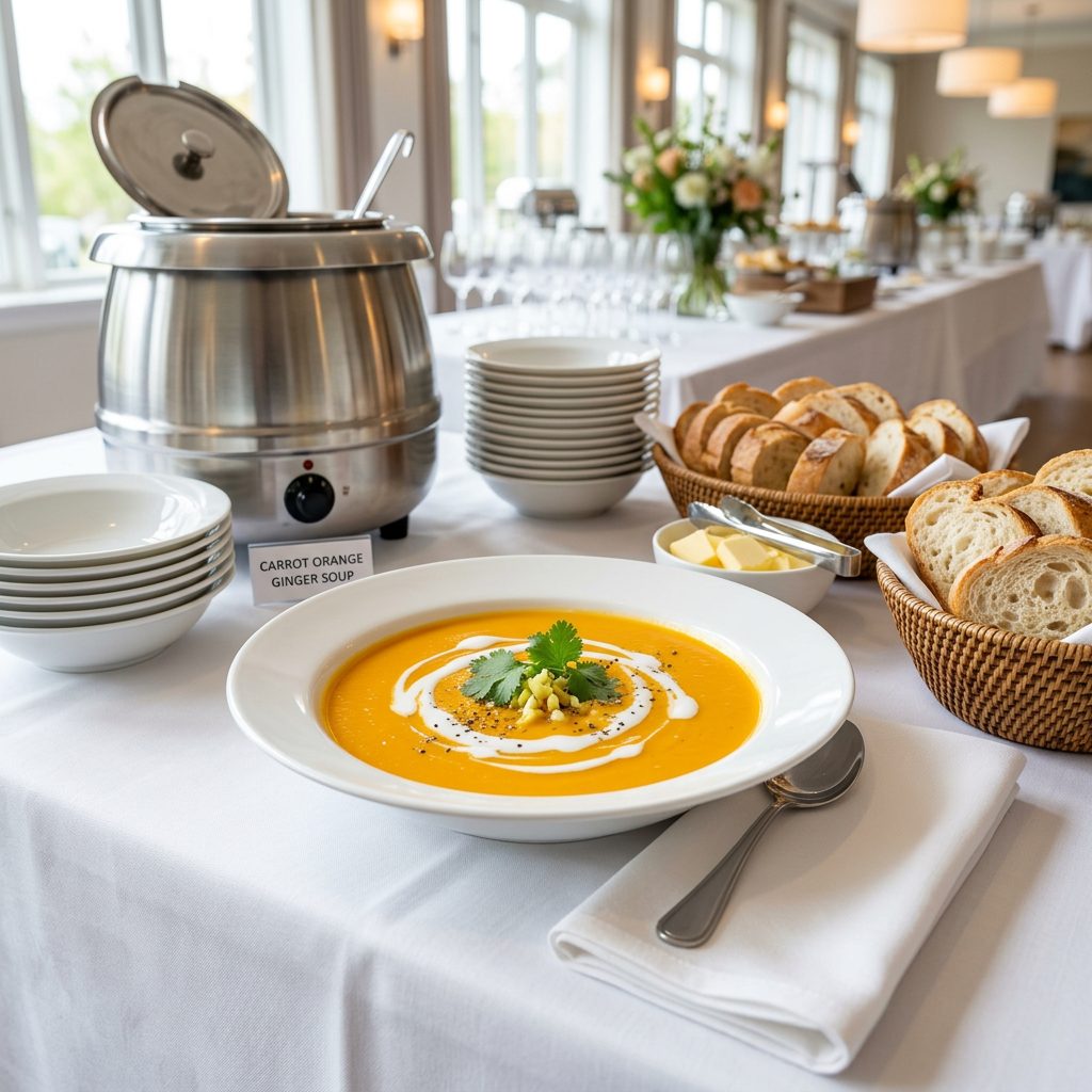 Möhren-Orangen-Ingwer-Suppe mit Kokosmilch von ehab catering