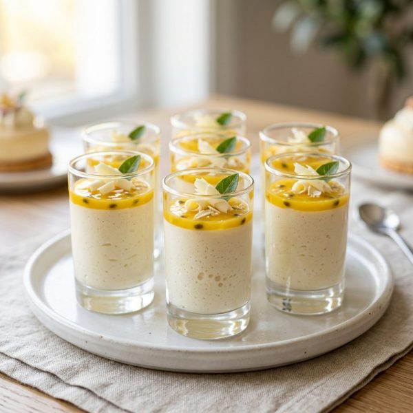 Weisse-Mousse-au-Chocolat im glas von ehab catering